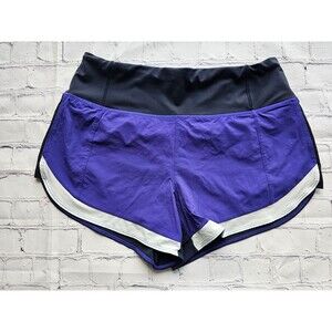 Athleta Women’s Running Shorts Purple‎ Black Colorblock Size Small S Activewear